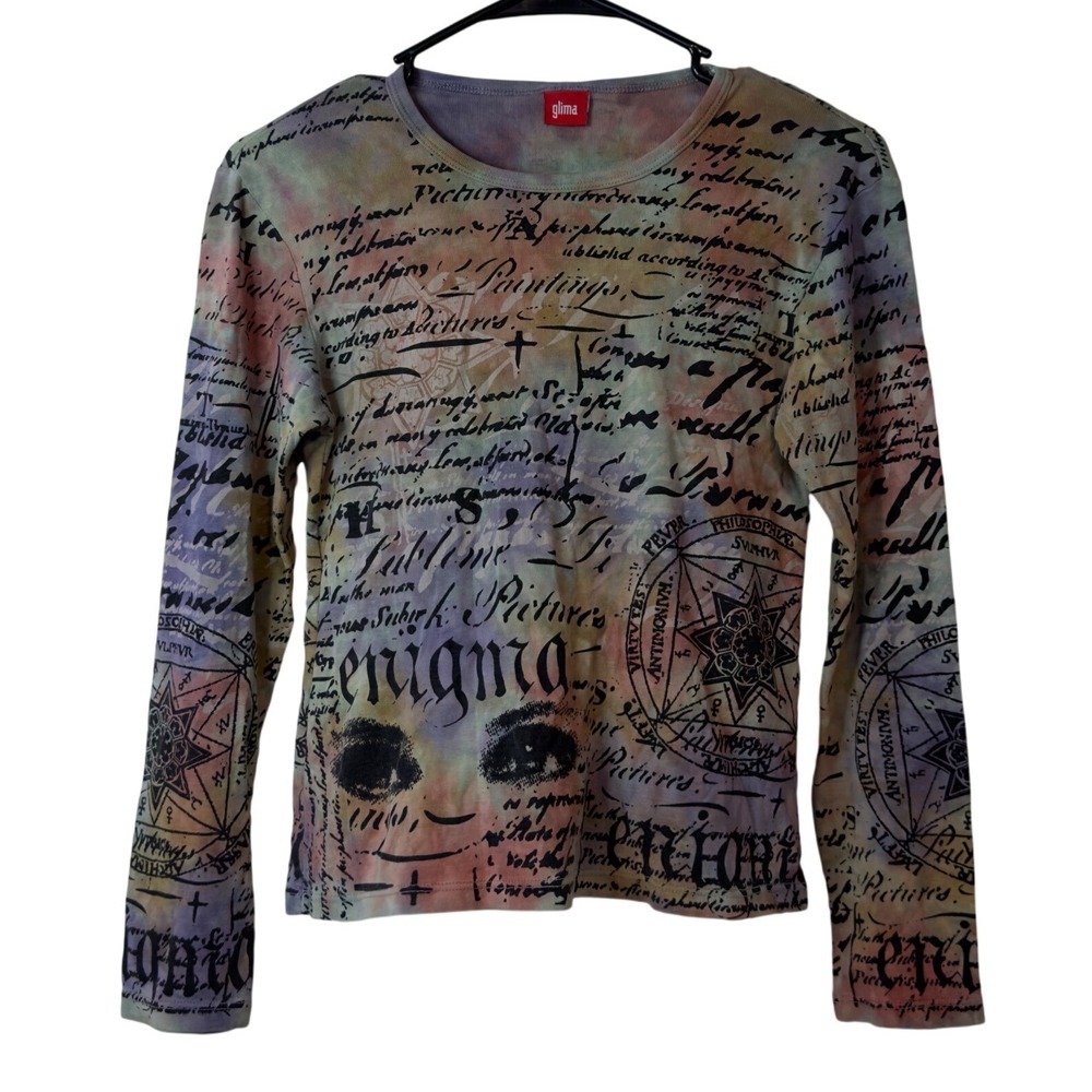 Vintage Y2K 90s Glima Long Sleeve Tee Size S Graphic Print Fairy Grunge Gothic